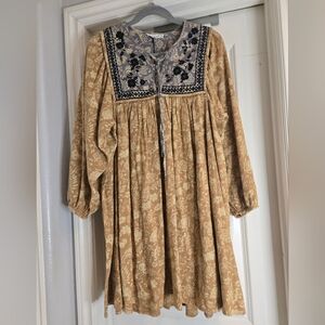 Unsubscribed Embroidered Boho Peasant Cotton Dress NWT – Size 6